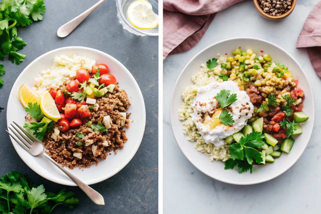Greek Ground Turkey Salad Bowl