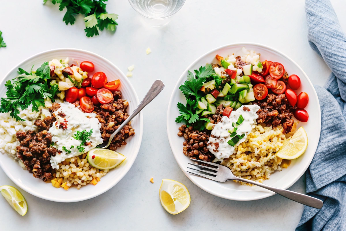 Greek Ground Turkey Salad Bowl