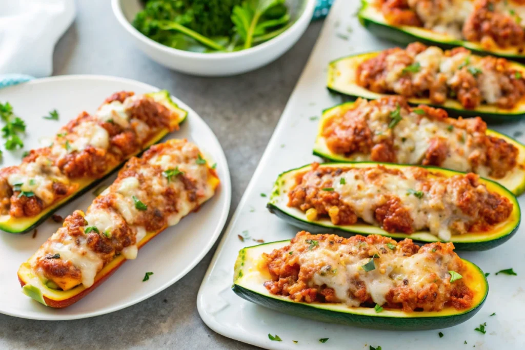 Ground Beef Zucchini Boats