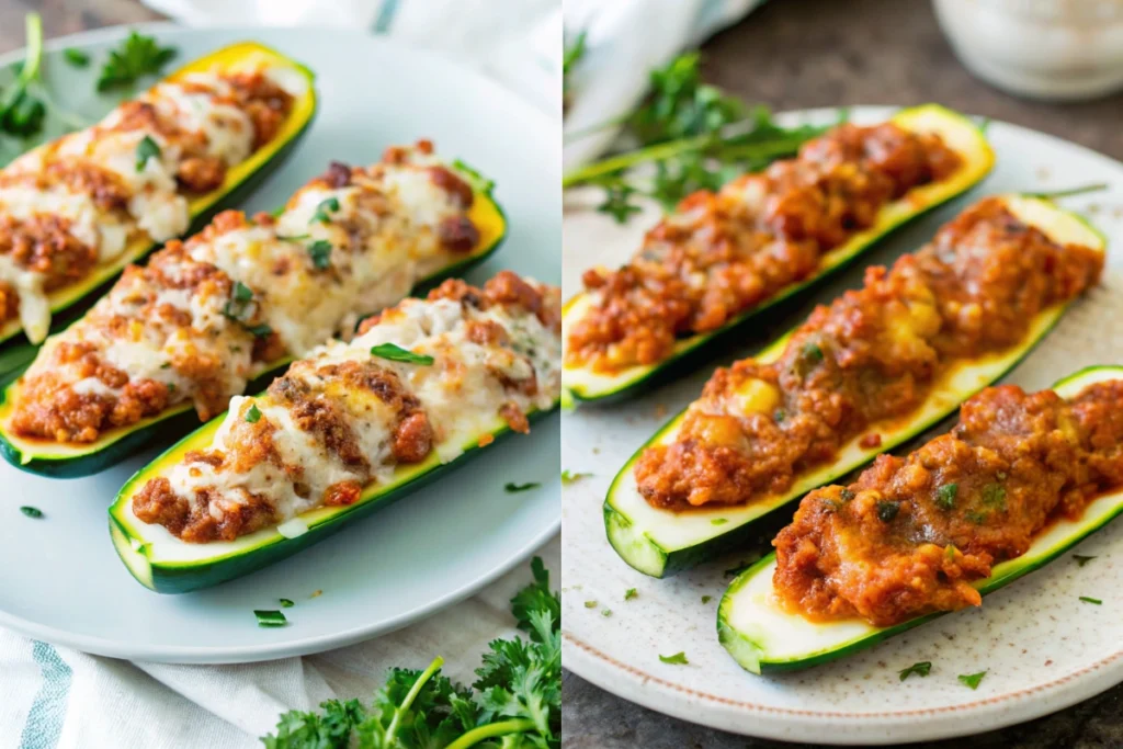 Ground Beef Zucchini Boats
