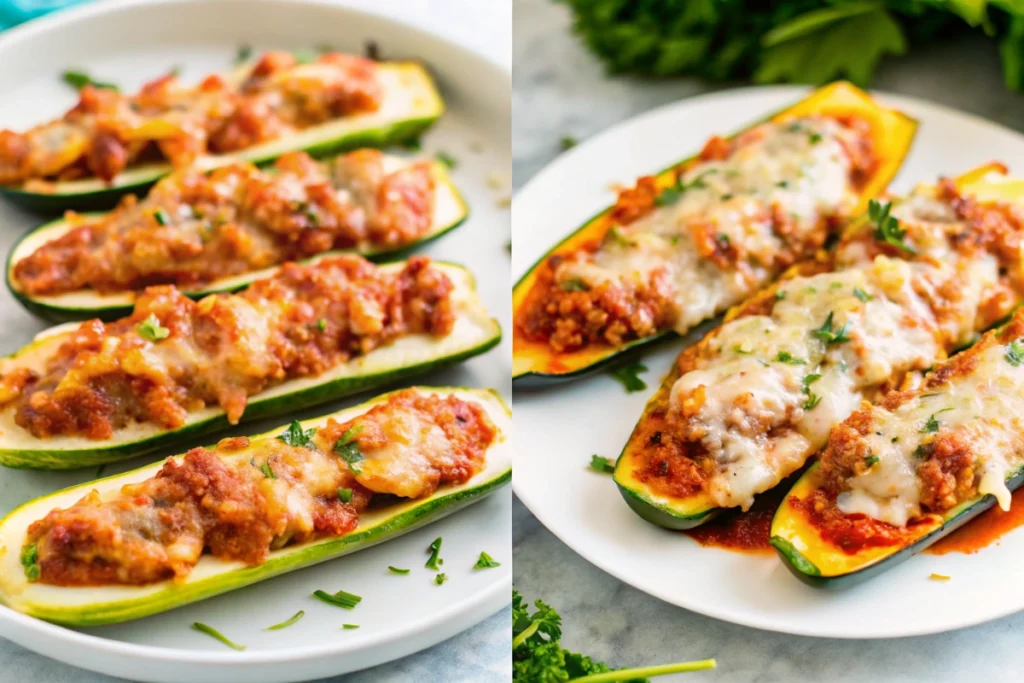 Ground Beef Zucchini Boats