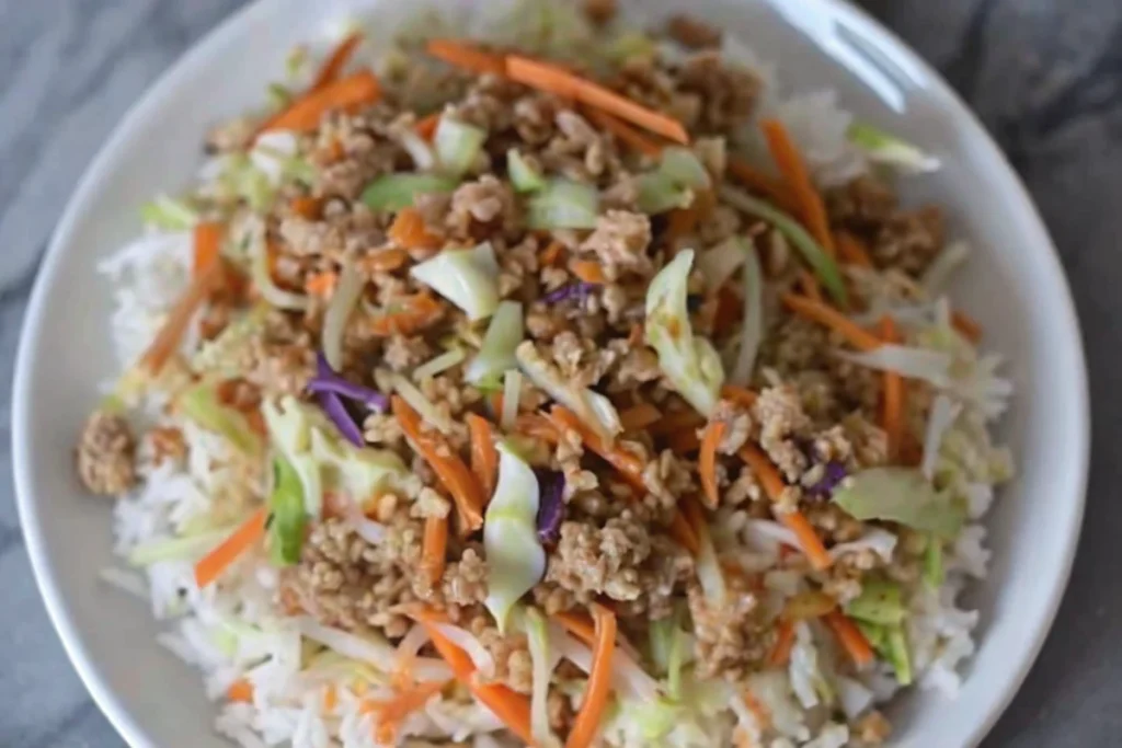 Ground Turkey Egg Rolls in a Bowl