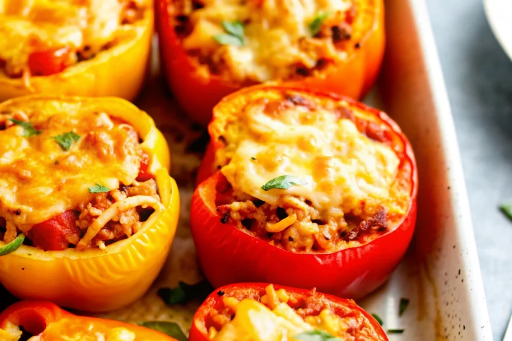 Ground Turkey Stuffed Bell Peppers