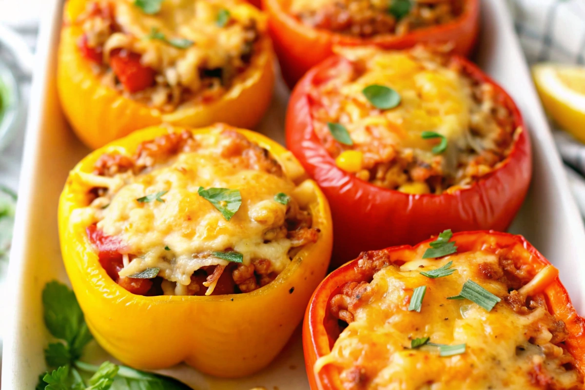 Ground Turkey Stuffed Bell Peppers