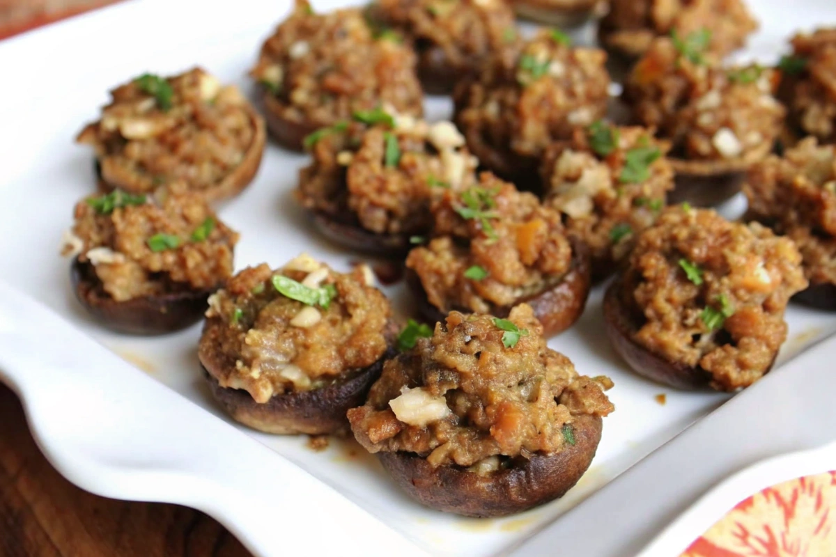 Ground Turkey Stuffed Mushrooms
