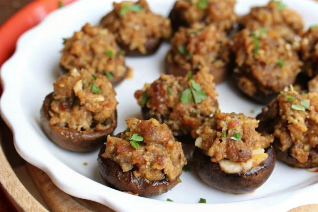 Ground Turkey Stuffed Mushrooms