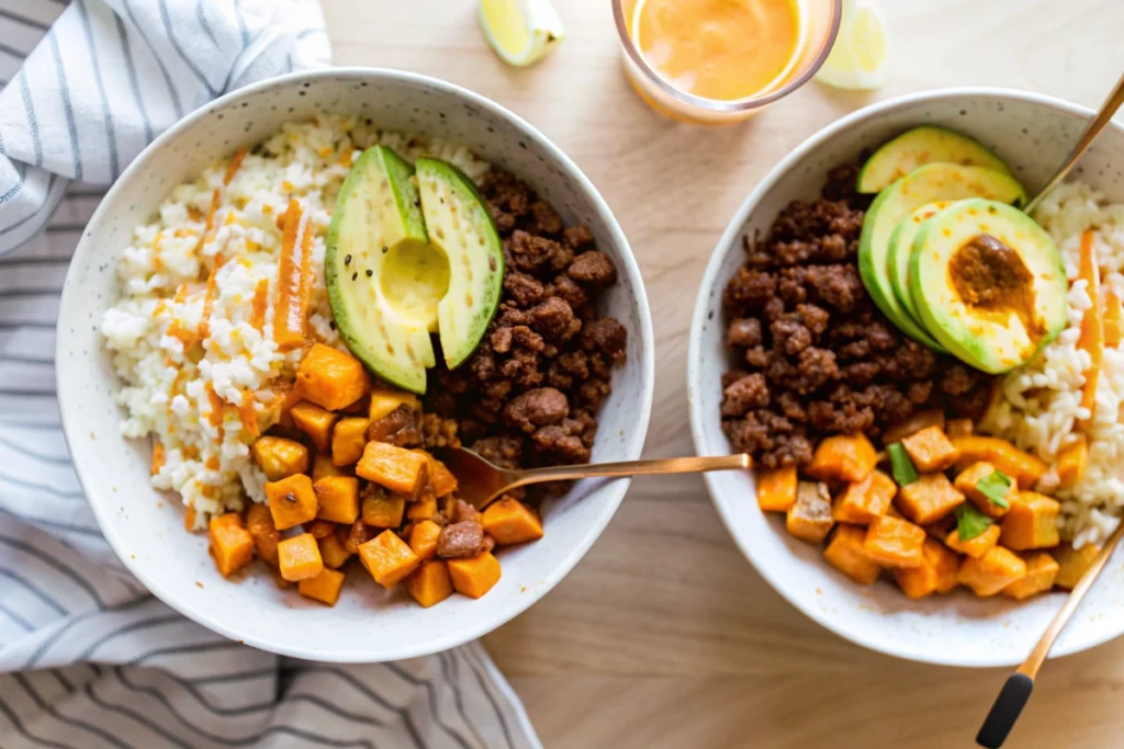 Hot Honey Ground Beef Bowl