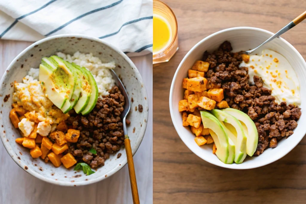 Hot Honey Ground Beef Bowl