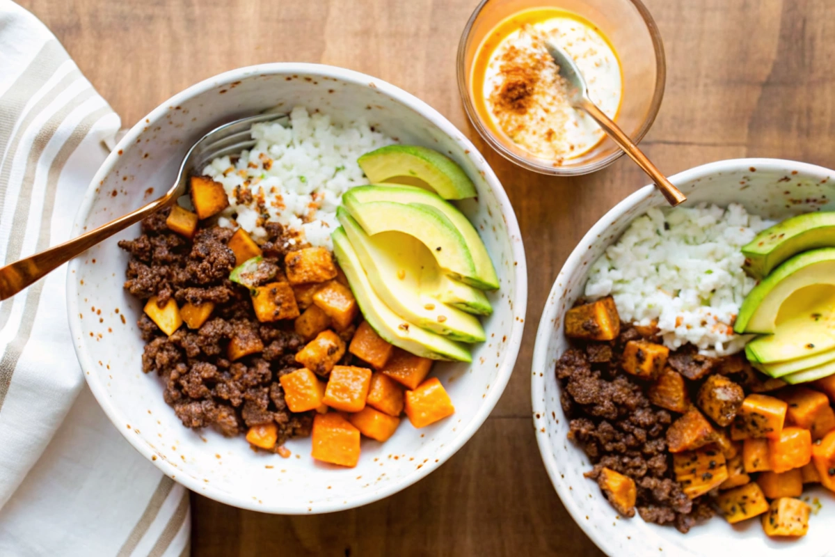 Hot Honey Ground Beef Bowl