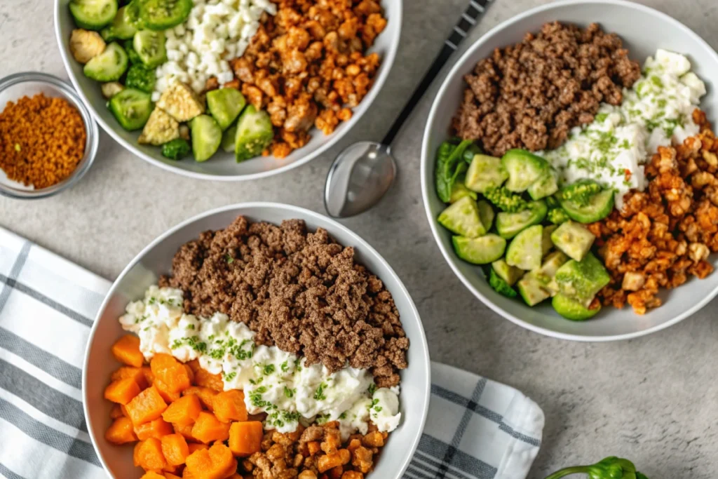 Hot Honey Ground Beef Bowls