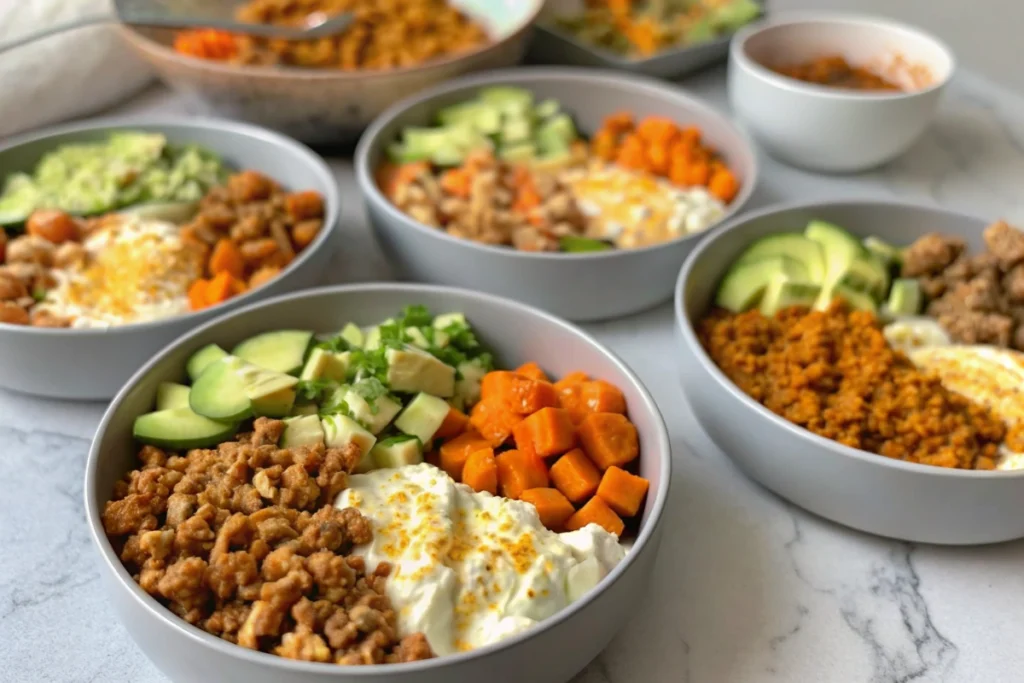 Hot Honey Ground Turkey Bowls
