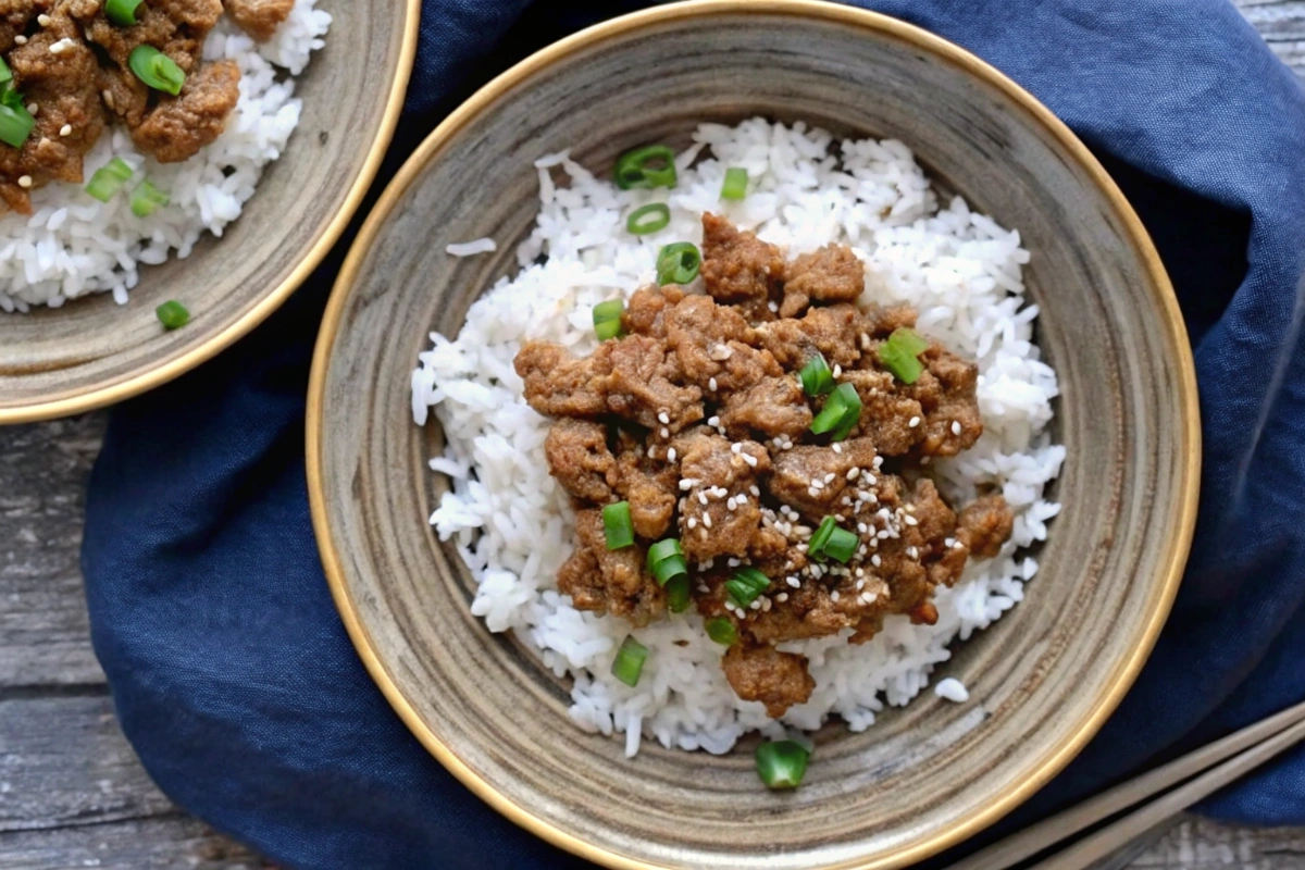 Korean Ground Turkey and Rice Bowls