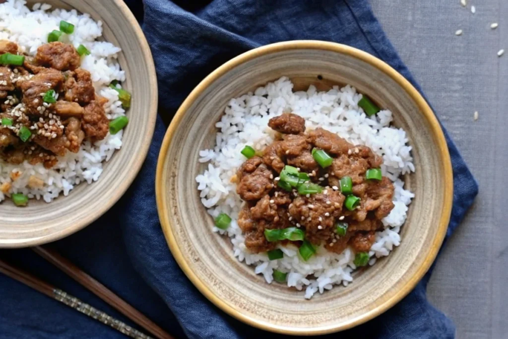 Korean Ground Turkey and Rice Bowls
