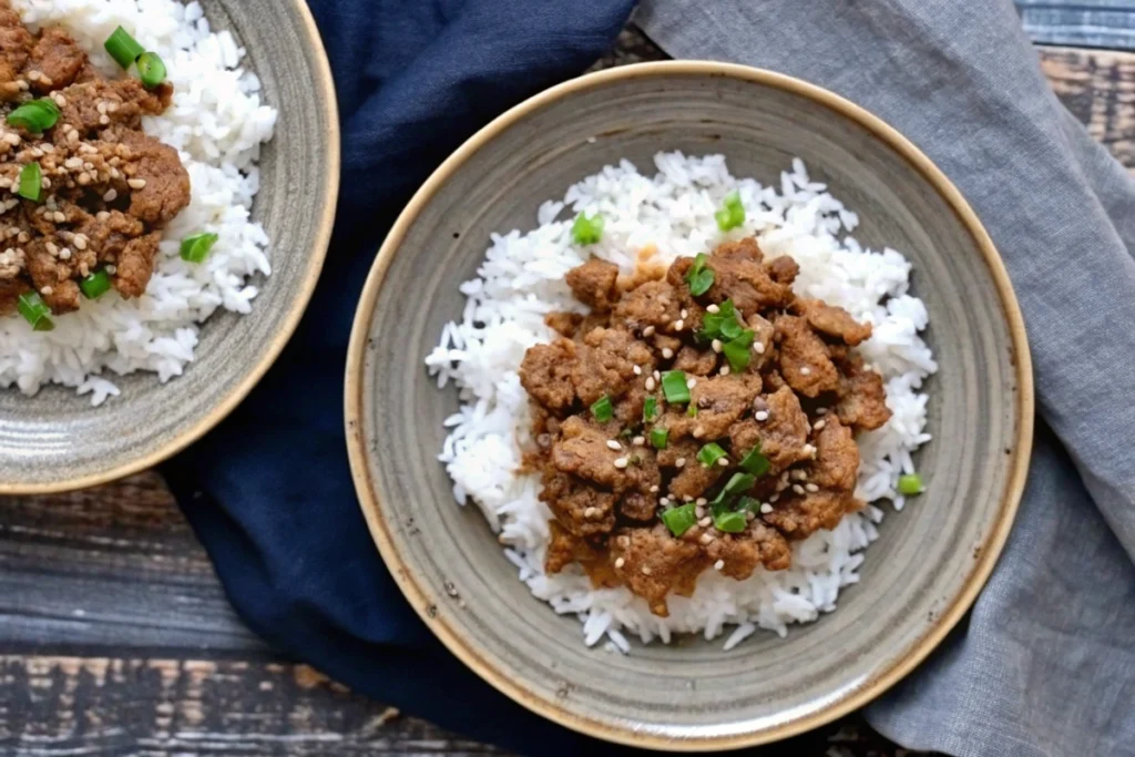 Korean Ground Turkey and Rice Bowls