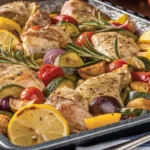 Mediterranean Sheet Pan Turkey and Veggies