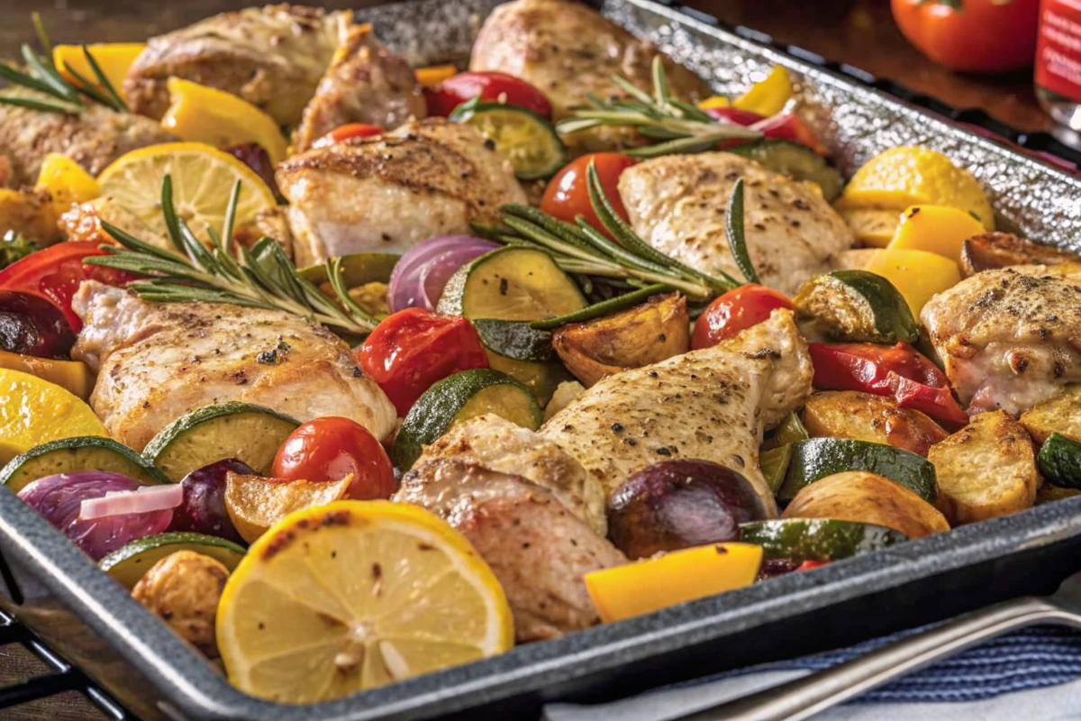 Mediterranean Sheet Pan Turkey and Veggies