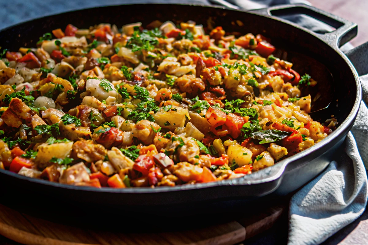 Skillet Salmon Potato Hash