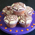 Spider Web Fudge Muffins