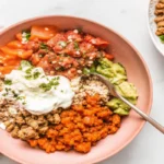 Sweet Potato Avocado Ground Turkey Bowl