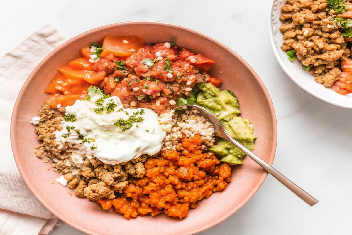 Sweet Potato Avocado Ground Turkey Bowl
