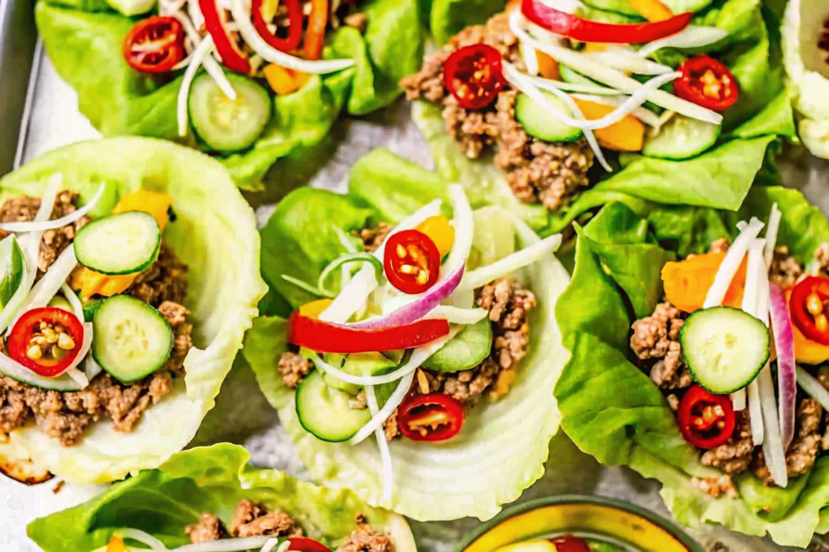 Thai Basil Turkey Lettuce Wraps