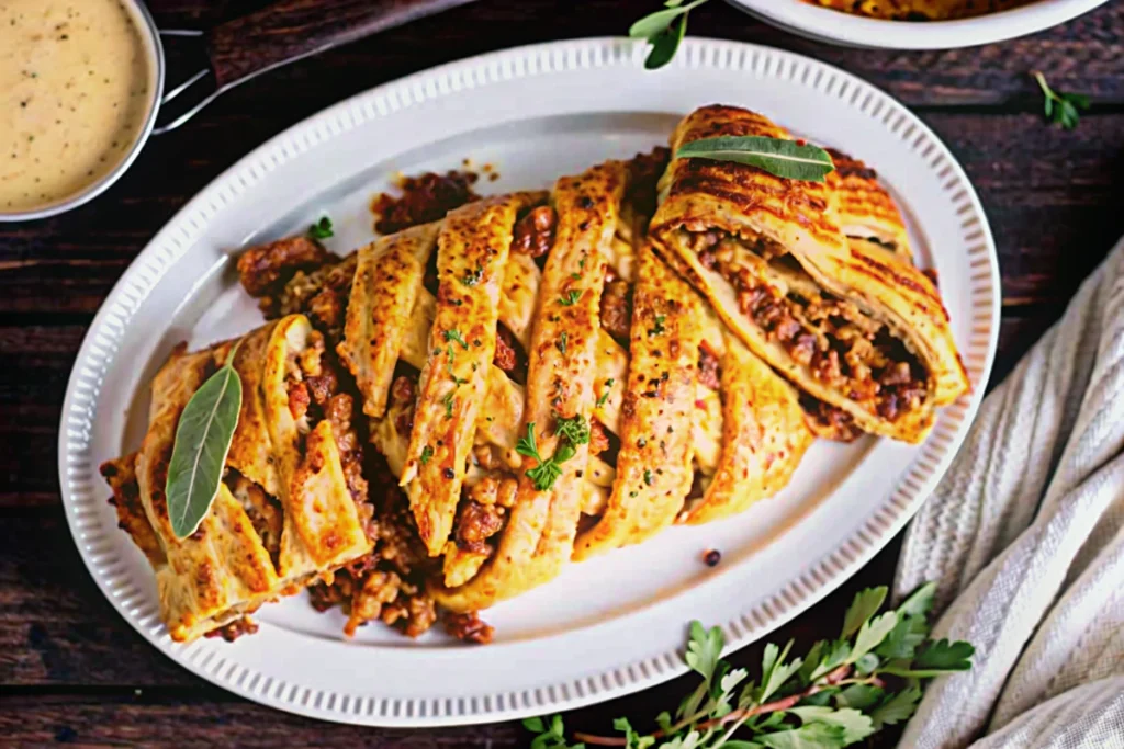 Vegan Thanksgiving Lentil Stromboli