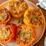 Air Fryer Stuffed Peppers with Ground Beef
