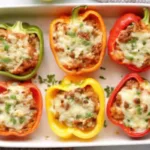 Cheesy Ground Beef Stuffed Peppers