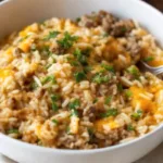 Cheesy Ground Beef and Rice Casserole