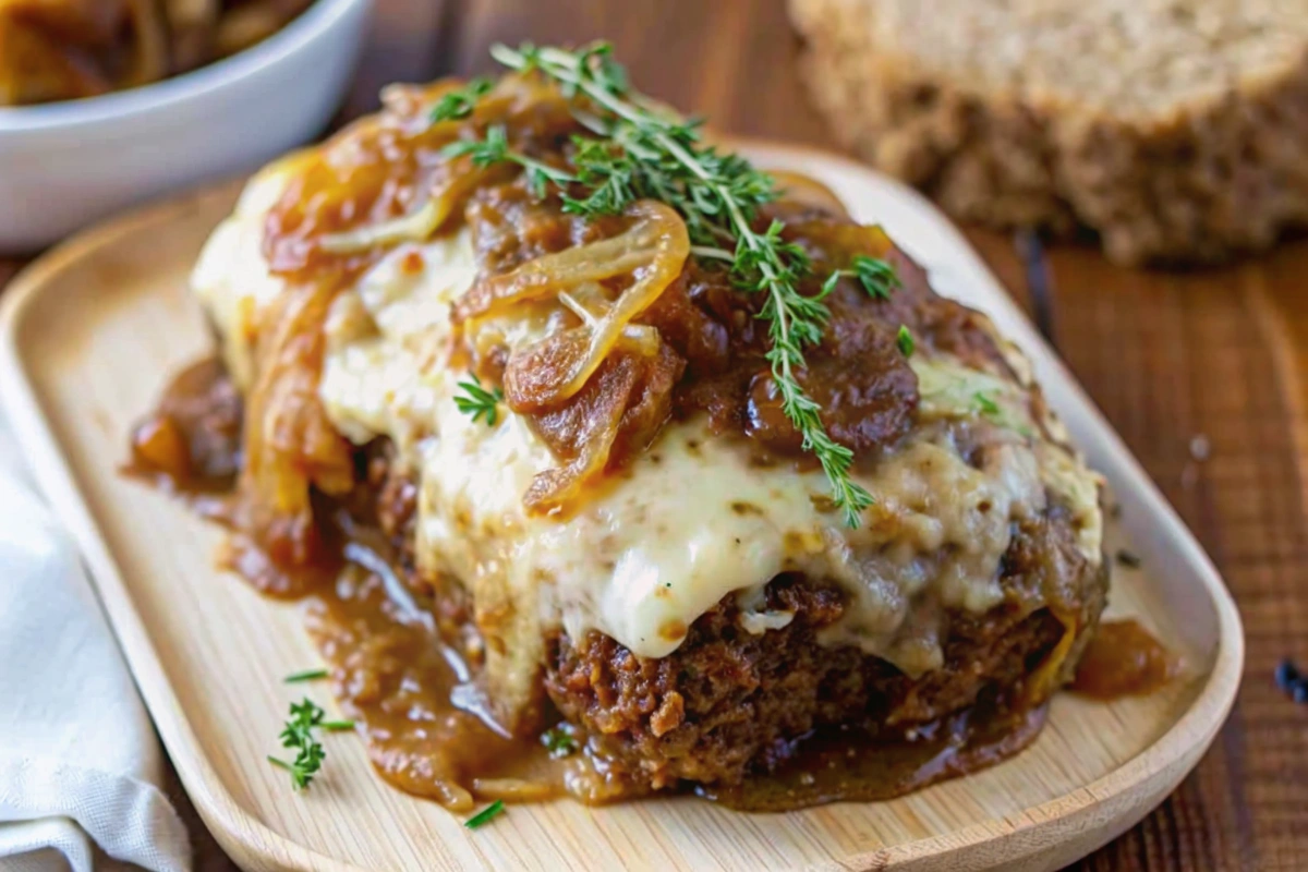 Crockpot French Onion Meatloaf