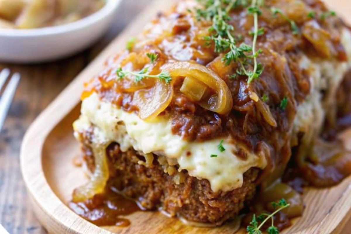 Crockpot French Onion Meatloaf