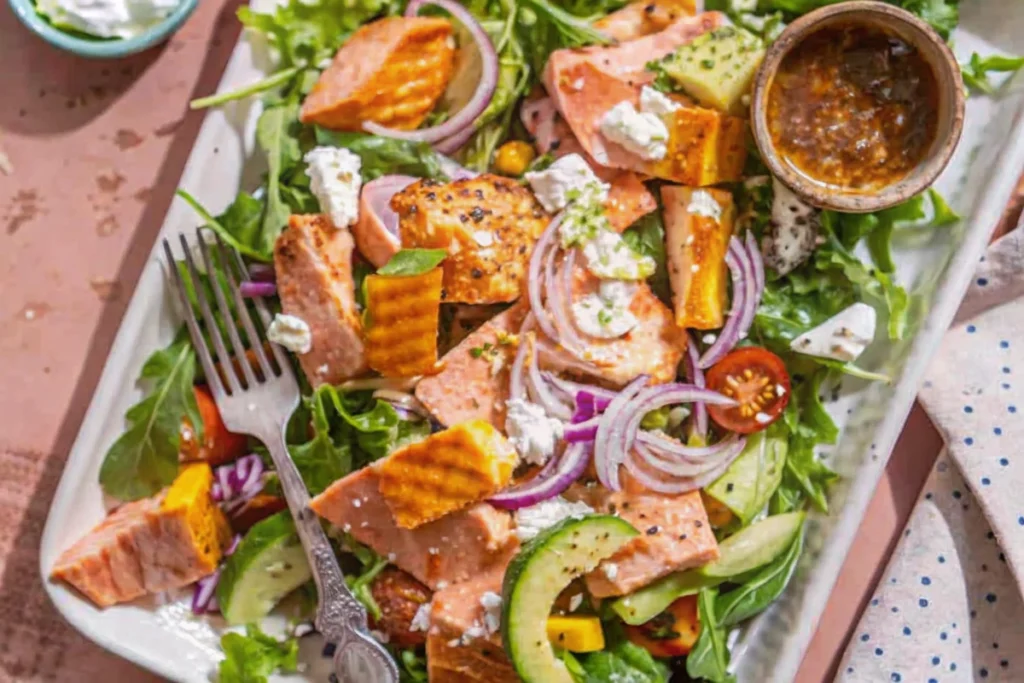 Greek Salad with Salmon