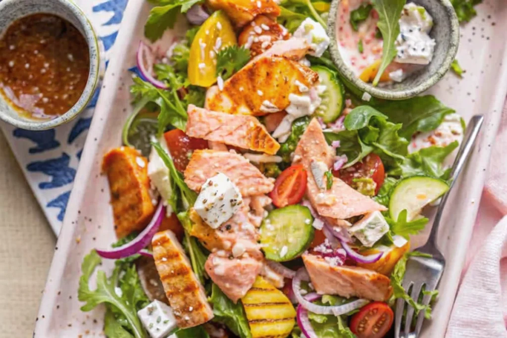 Greek Salad with Salmon