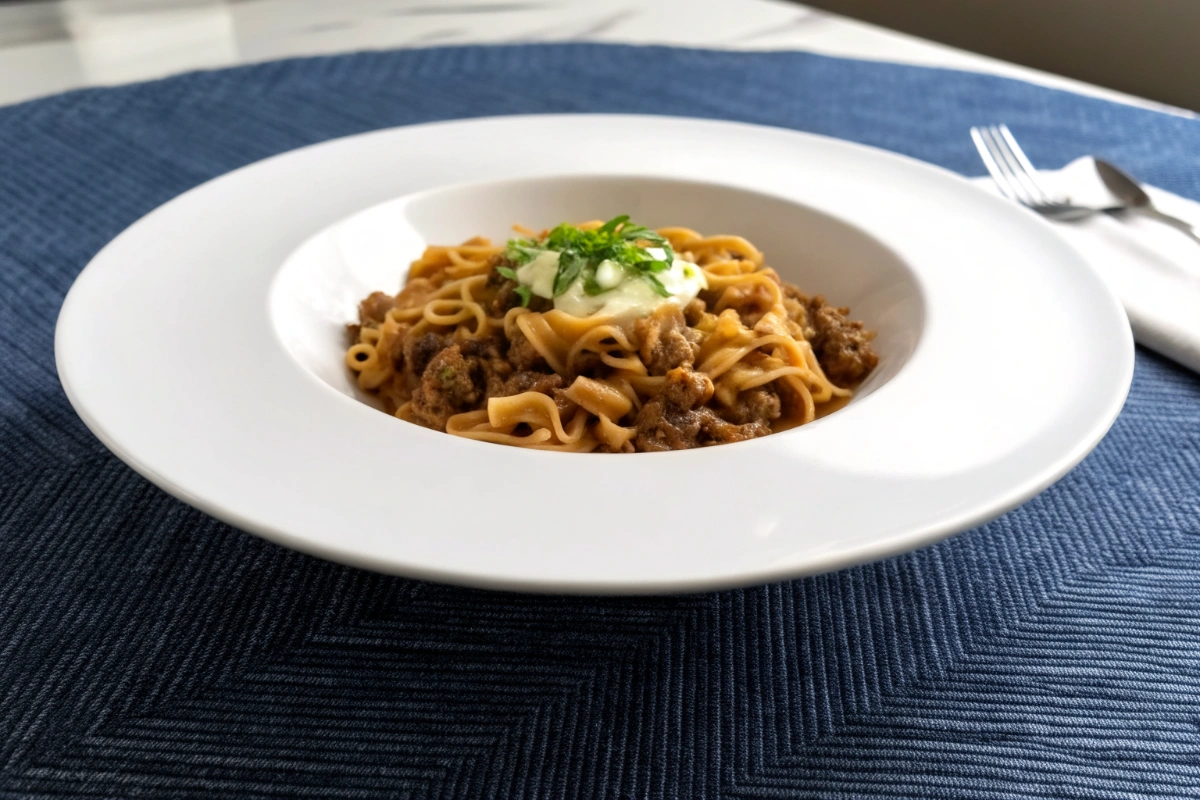 Ground Beef Stroganoff Noodles