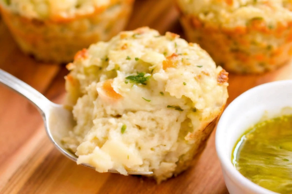 Lemon Butter Salmon Rice Muffins