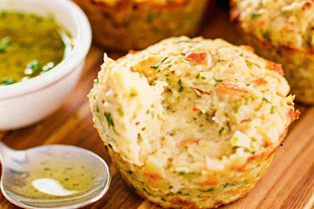 Lemon Butter Salmon Rice Muffins