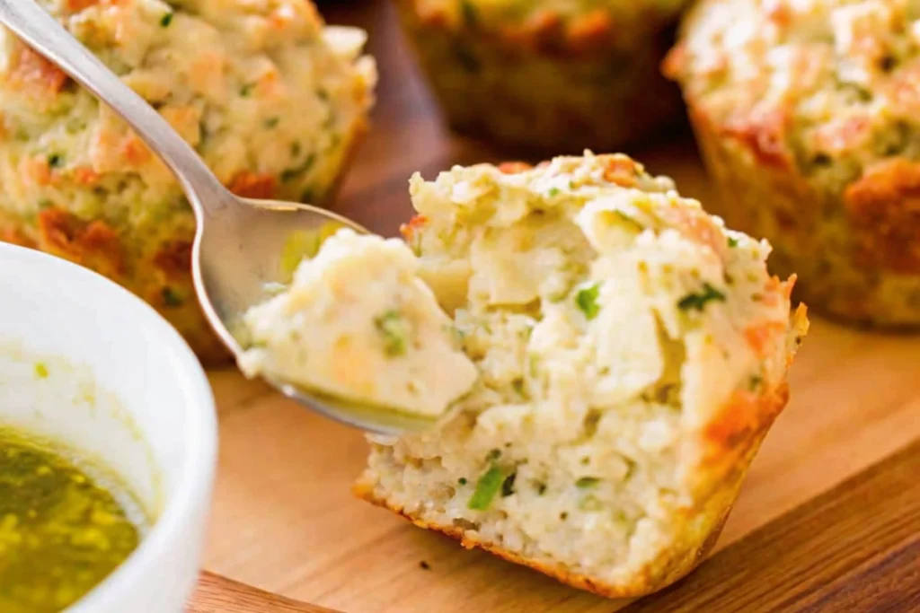 Lemon Butter Salmon Rice Muffins