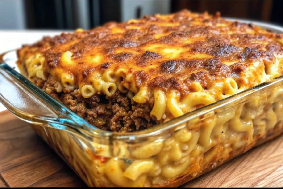 Mac and Cheese Meatloaf Casserole