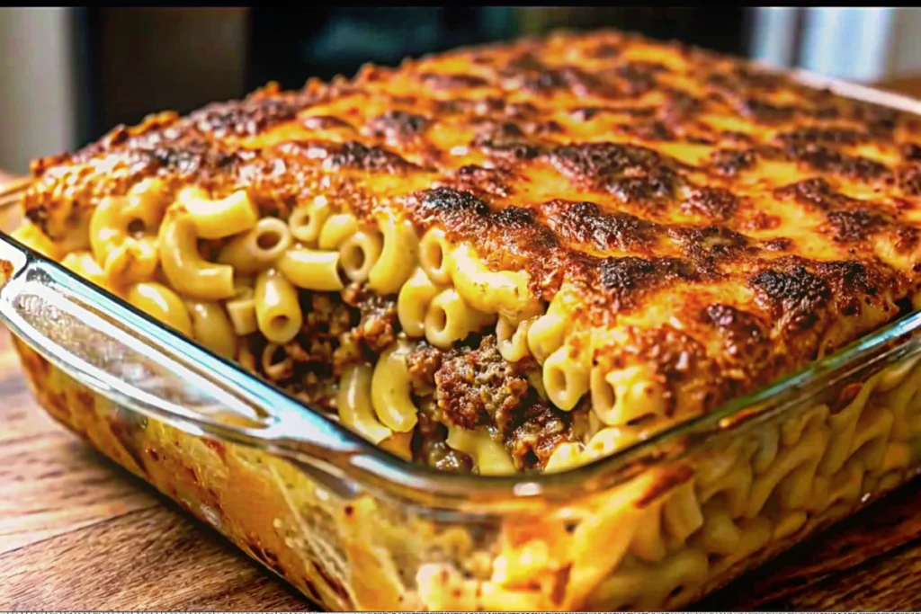 Mac and Cheese Meatloaf Casserole
