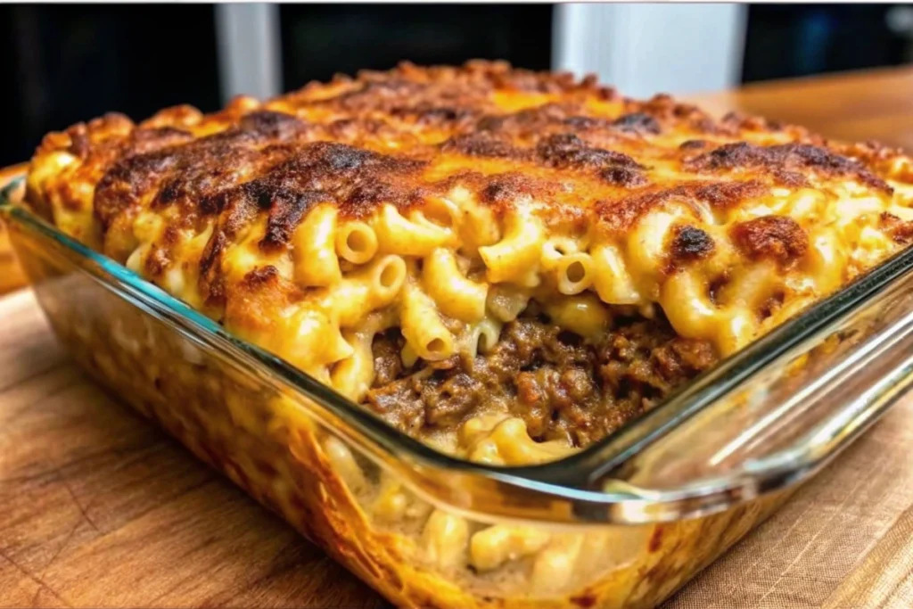 Mac and Cheese Meatloaf Casserole