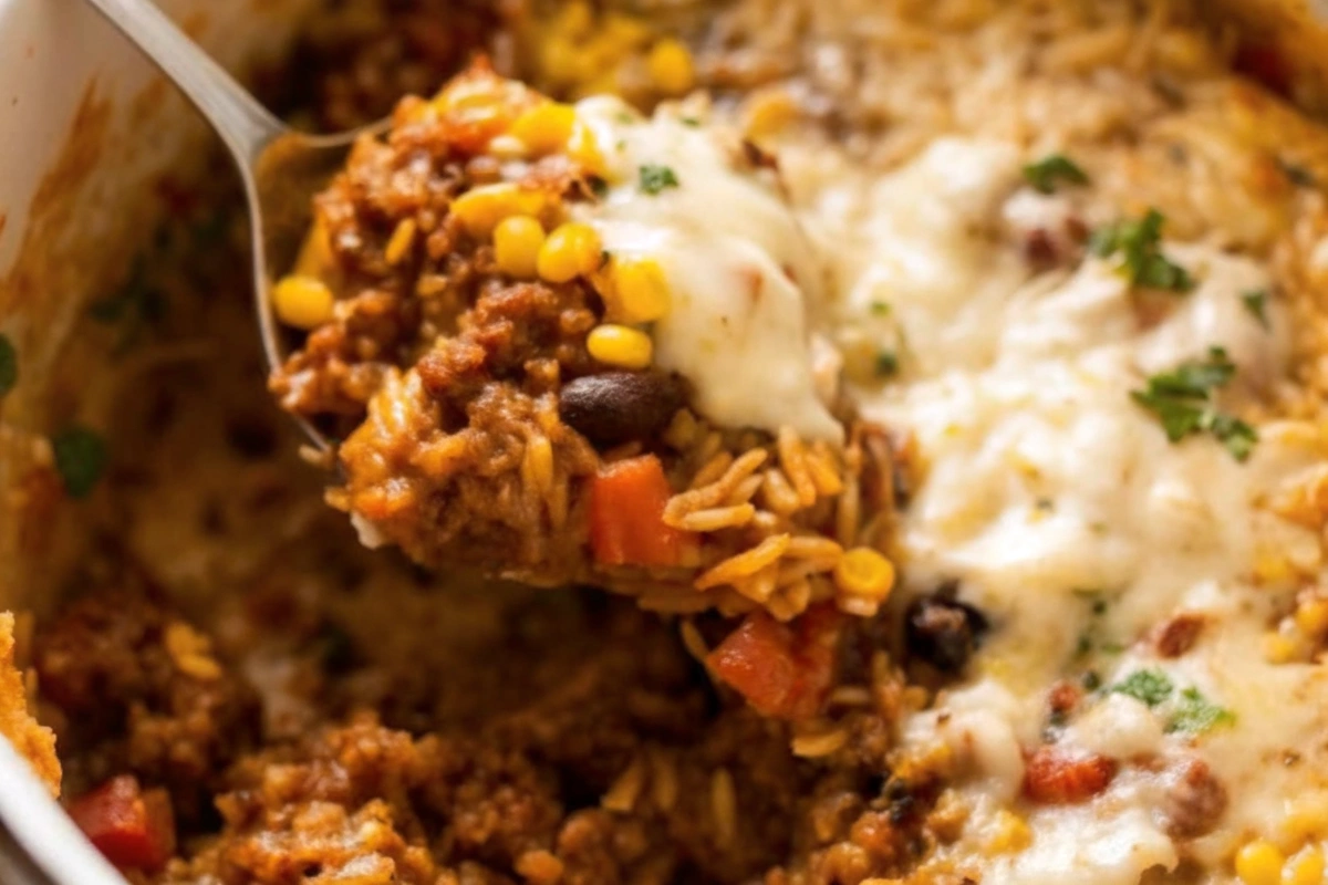 Mexican Ground Beef Casserole with Rice