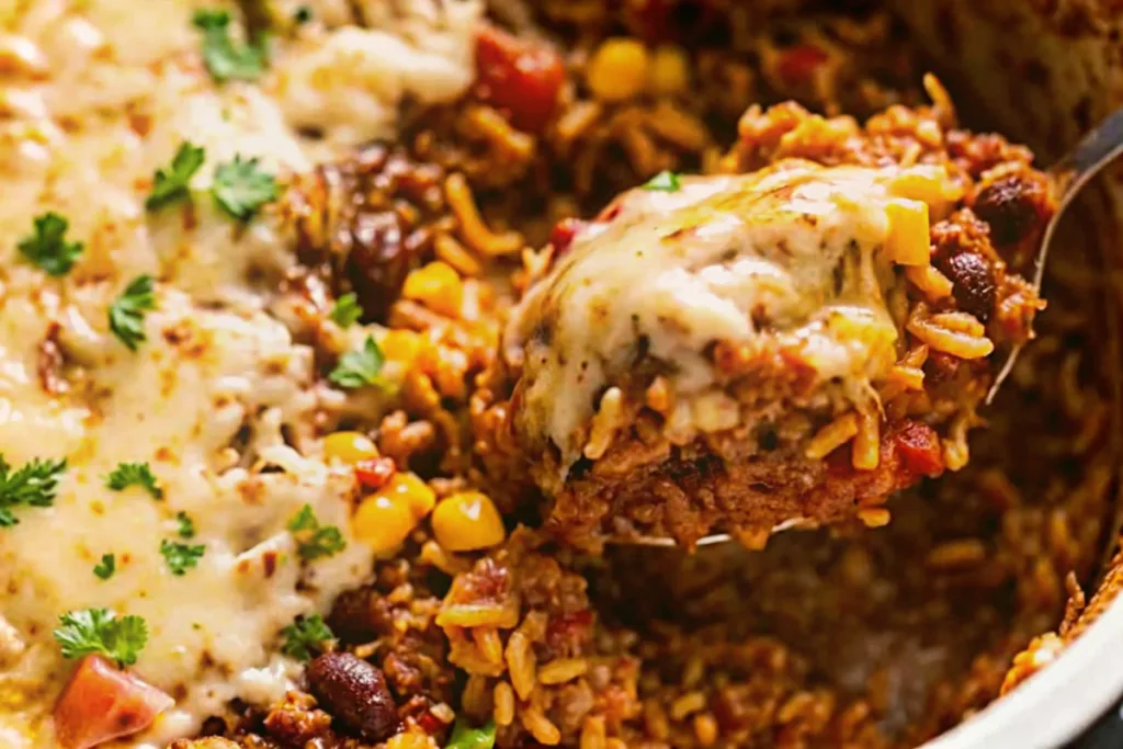 Mexican Ground Beef Casserole with Rice