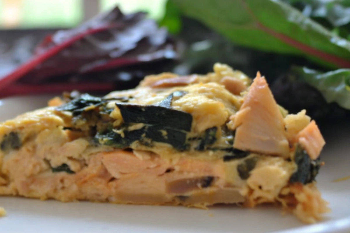 Salmon and Swiss Chard Quiche