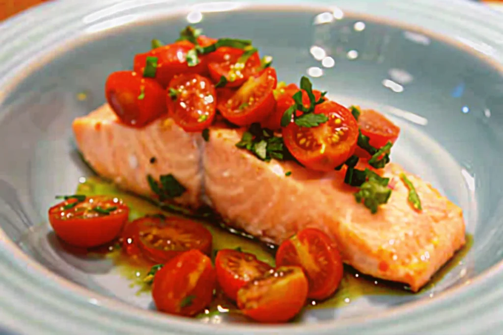 Salmon with Tomato Basil Relish