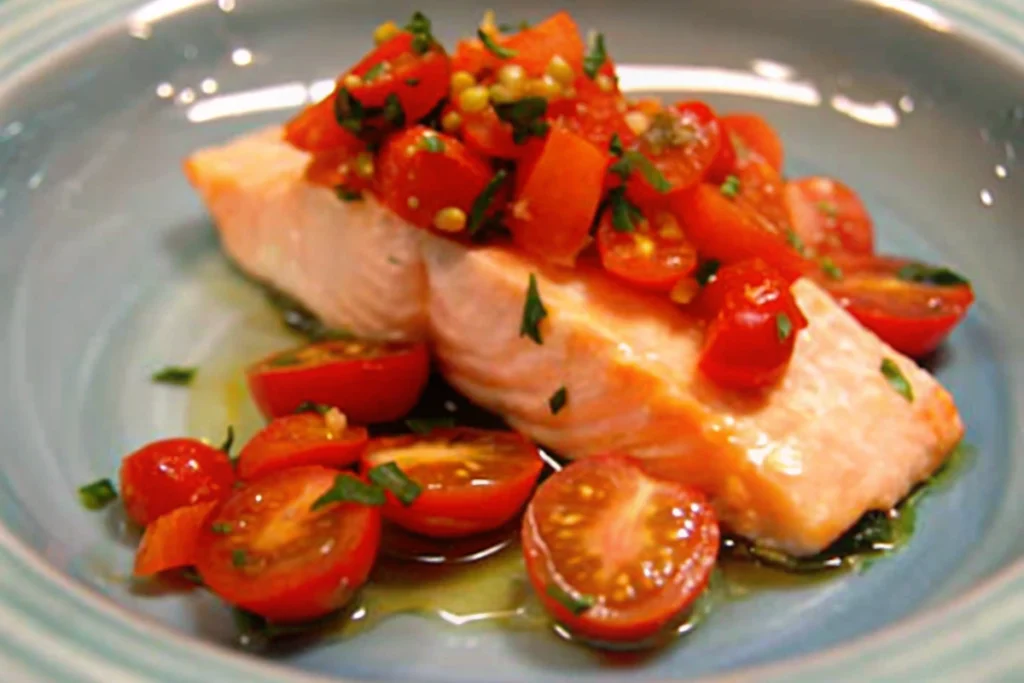 Salmon with Tomato Basil Relish