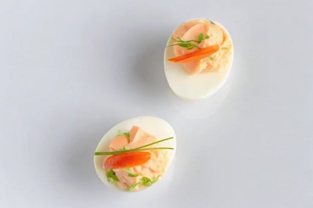 Smoked Salmon-Radish Deviled Eggs