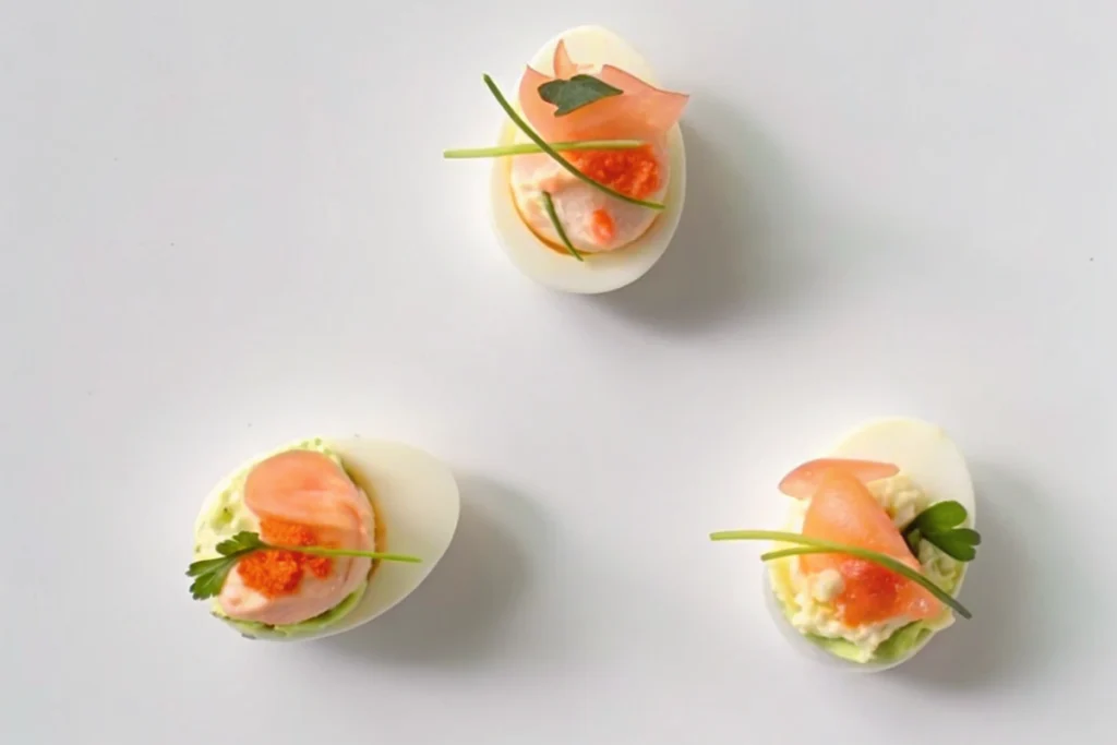 Smoked Salmon-Radish Deviled Eggs
