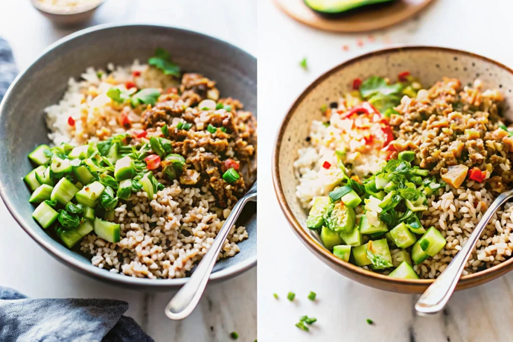 Spicy Canned Salmon Rice Bowl