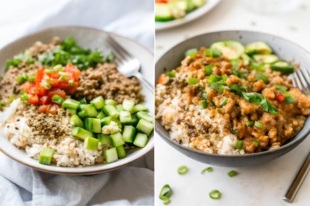 Spicy Canned Salmon Rice Bowl