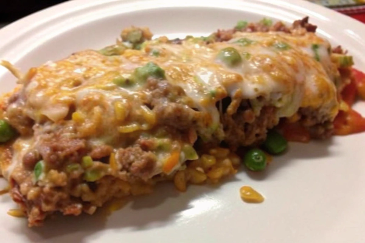 Cheesy Ground Beef Rice Casserole